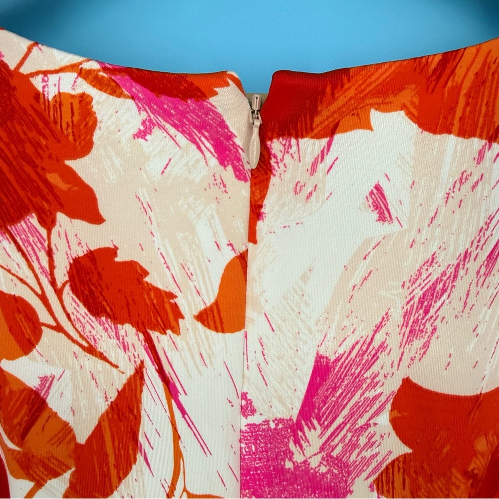 Tropical P12 Floral Sheath Dress WITH POCKETS Pink Orange Summer Vacation Barbie - Picture 7 of 9